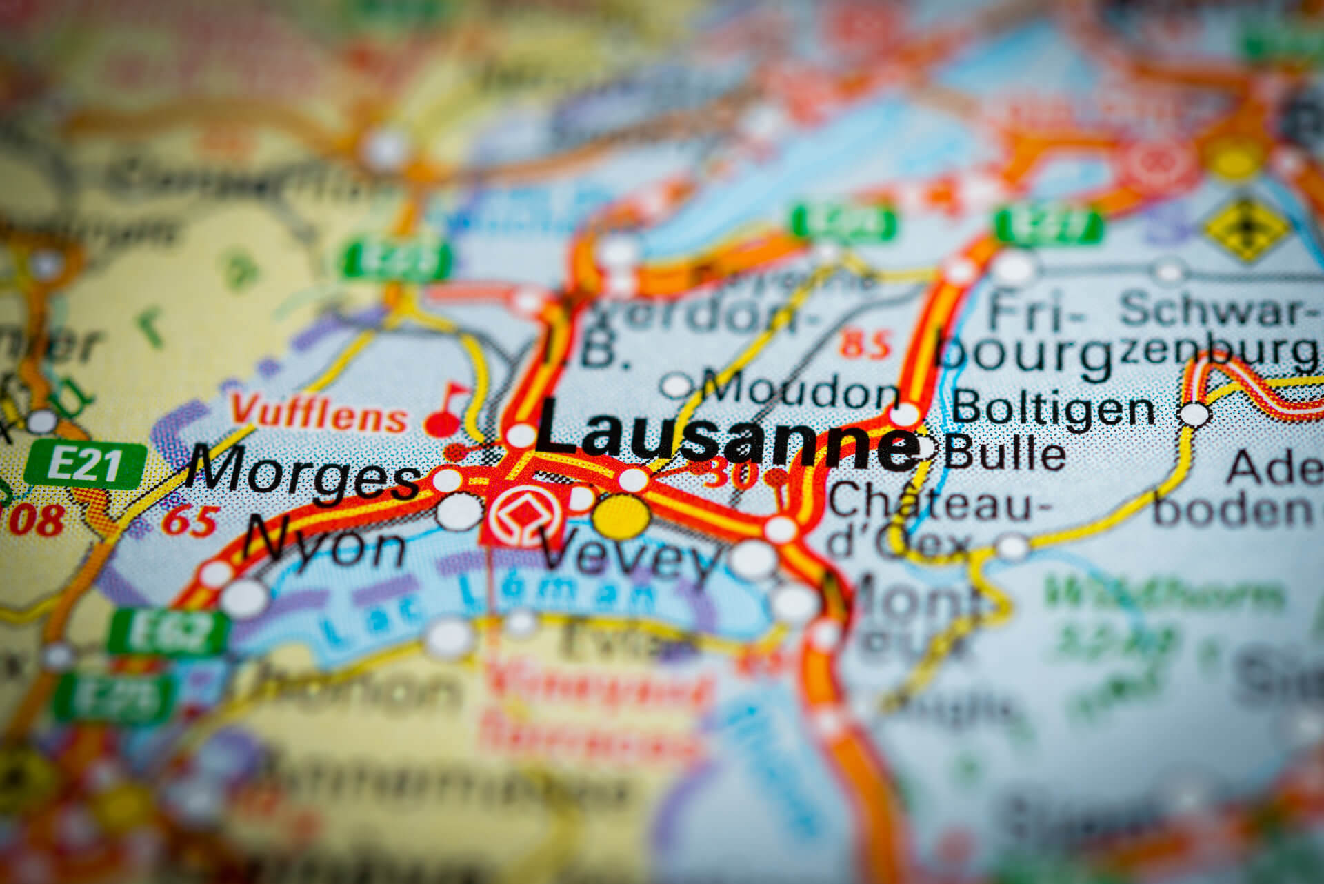 Lausanne Schweiz auf der Karte